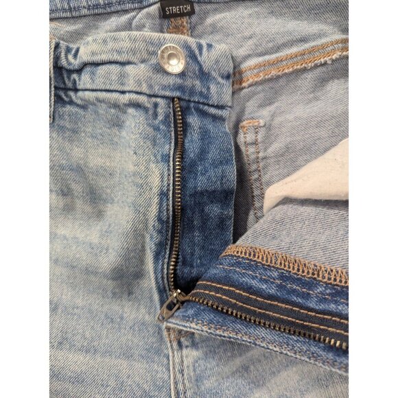 American Eagle Jeans Womens Size 12 Blue Destressed Curvy 90s Straight Whiskers - Picture 14 of 16